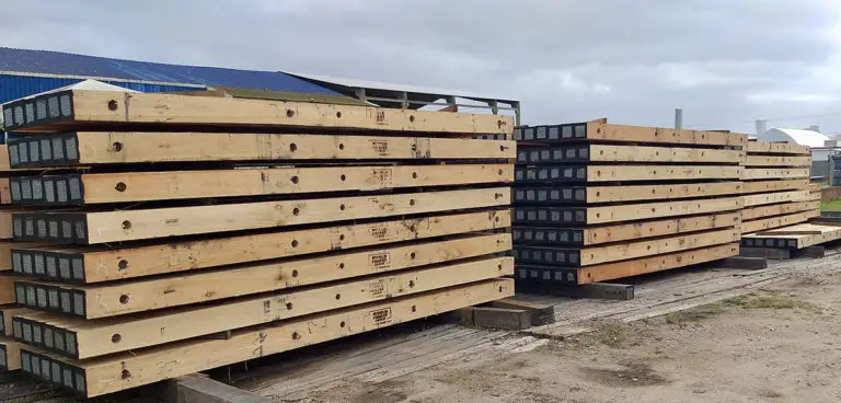 Stacked eucalyptus timber mats demonstrating cost-effective strength for ground protection applications